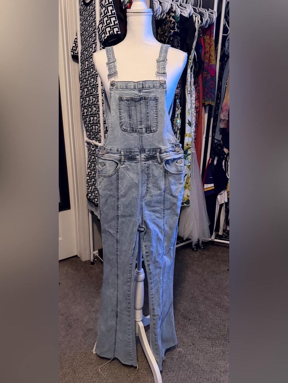 Pac Sun- Light Wash Denim Overalls - Women Jeans